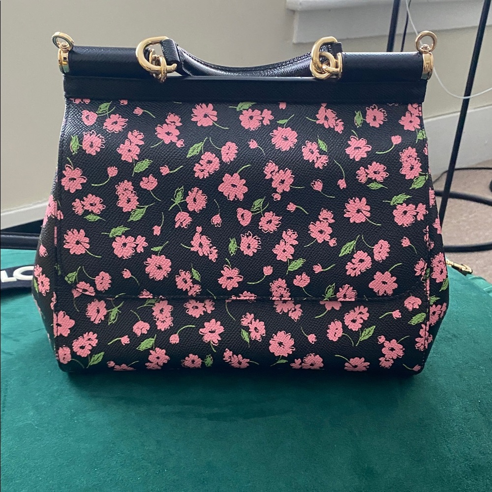 Dolce & Gabbana Sicily black floral 2way handbag - Picture 2 of 14